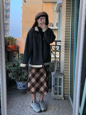 蹲下来一米九さんのコーディネート