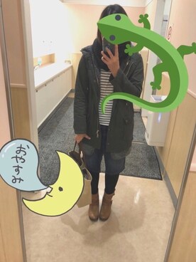 「Rin clover（リンクローバー）のアイテム」を使った、青柴さん（レディース・158cm）の冬コーディネート