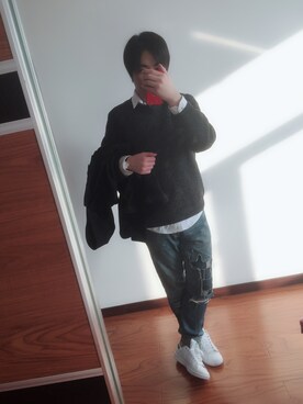 「Jack & Jones（ジャック アンド ジョーンズ）のアイテム（ジャケット/アウター）」を使った、桜さん（メンズ・176cm）の冬コーディネート