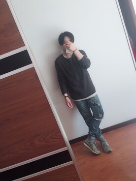 「Jack & Jones（ジャック アンド ジョーンズ）のアイテム」を使った、桜さん（メンズ・176cm）の冬コーディネート