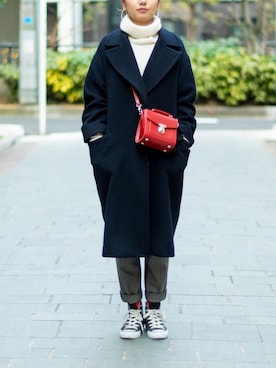 「JOURNAL STANDARD relume（ジャーナルスタンダード　レリューム）のアイテム（チェスターコート）」を使った、スミスさん（レディース・163cm）の冬コーディネート