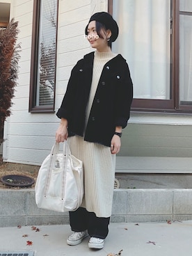 「アイラブCONVERSE」｜hoho𓆸さん（レディース・155cm）の冬コーディネート