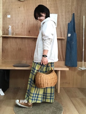 「アイテム（福袋/福箱、グリーン系）」を使った、hoho𓆸さん（レディース・155cm）の春コーディネート