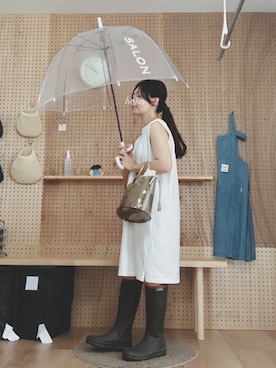 「長靴」｜「アイテム（その他）」を使った、hoho𓆸さん（レディース・155cm）の夏コーディネート