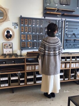 「ドレスシューズ」｜「アイテム（福袋/福箱）」を使った、hoho𓆸さん（レディース・154cm）の冬コーディネート
