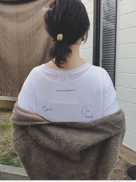 「バックロゴ」｜「アイテム（福袋/福箱）」を使った、hoho𓆸さん（レディース・154cm）の冬コーディネート