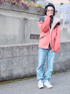 「STOF（ストフ）のアイテム（帽子）」を使った、チョカオさん（メンズ・170cm）の冬コーディネート