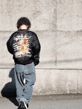 「doublet（ダブレット）のアイテム（ブルゾン）」を使った、チョカオさん（メンズ・170cm）の冬コーディネート