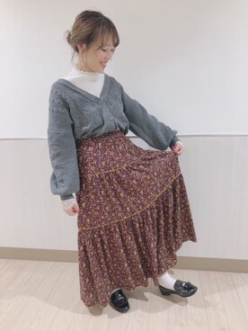 「Green　Parks（グリーンパークス）のアイテム（カーディガン/ボレロ）」を使った、なぽんさん（レディース・150cm）の秋コーディネート