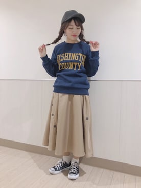 「みつあみ」｜なぽんさん（レディース・151cm）の冬コーディネート