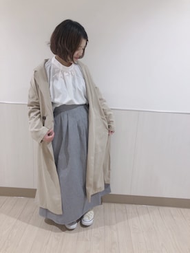 「ベージュコート」｜なぽんさん（レディース・151cm）の冬コーディネート