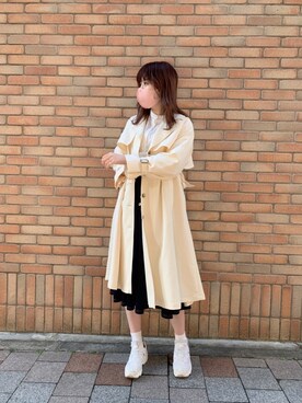 「one after another NICE CLAUP（ワンアフターアナザーナイスクラップ）のアイテム（トレンチコート）」を使った、kasumiさん（レディース・176cm）の冬コーディネート