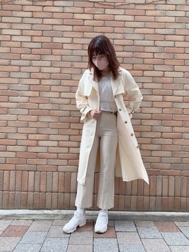 「one after another NICE CLAUP（ワンアフターアナザーナイスクラップ）のアイテム（トレンチコート）」を使った、kasumiさん（レディース・176cm）の春コーディネート