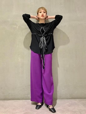 「TOGA PULLA（トーガ　プルラ）のアイテム（ブーツ）」を使った、Mio  Yamashitaさん（レディース・162cm）の春コーディネート