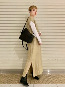 「08sircus（ゼロエイトサーカス）のアイテム」を使った、Mio  Yamashitaさん（レディース・162cm）の春コーディネート
