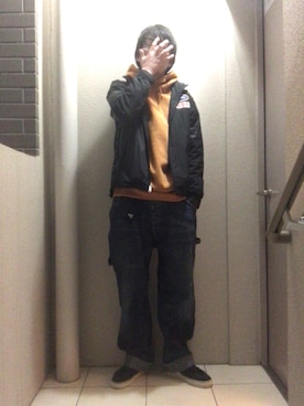 「アイテム（ブルゾン）」を使った、ながはらさん（メンズ・173cm・30代）の春コーディネート