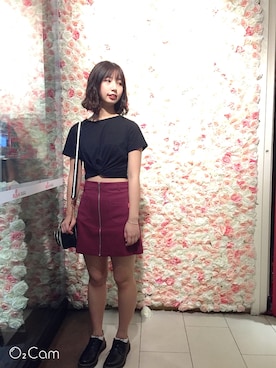 「5（ファイブ）のアイテム（スカート）」を使った、Naomiさん（レディース・166cm）の秋コーディネート