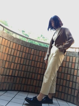 「西裝外套」｜「アイテム（ブーツ）」を使った、Naomiさん（レディース・166cm）の秋コーディネート