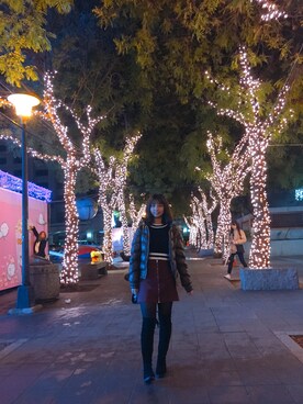 「5（ファイブ）のアイテム（スカート）」を使った、Naomiさん（レディース・166cm）の冬コーディネート