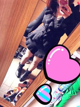 「last virginのアイテム（Overall / Salopette、ブラック系）」を使った、ゆさん（レディース・143cm）の冬コーディネート
