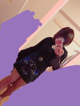 「last virginのアイテム（Tops、ブラック系）」を使った、ゆさん（レディース・143cm）の夏コーディネート