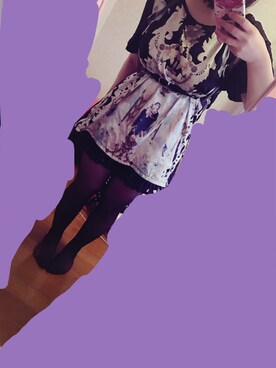 「jouetie（ジュエティ）のアイテム（T Shirts、ブラック系）」を使った、ゆさん（レディース・143cm）の夏コーディネート