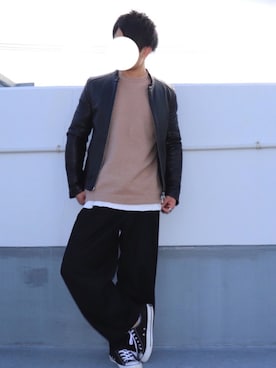 「アイテム（その他トップス、ブラウン系）」を使った、りょうすけさん（メンズ・164cm）の冬コーディネート