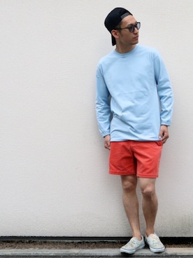 「BLUEY（ブルーイ）のアイテム」を使った、giseさん（メンズ・170cm）の春コーディネート