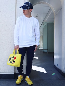 「1piu1uguale3 RELAX（ウノピュウノウグァーレトレリラックス）のアイテム（帽子）」を使った、giseさん（メンズ・170cm）の秋コーディネート