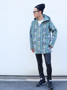 「NO ID.（ノーアイディ）のアイテム（帽子）」を使った、giseさん（メンズ・170cm）の秋コーディネート