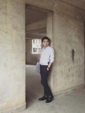 「Kenneth Cole（ケネスコール）のアイテム」を使った、Stanley S.さん（メンズ・164cm）の冬コーディネート