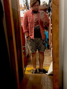 「The Flat Head（ザ・フラットヘッド）のアイテム（サンダル）」を使った、JinyaUeharaさん（メンズ・163cm）の夏コーディネート