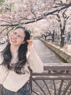 「Ray-Ban（レイバン）のRay-Ban RB4262D(アジア限定) RB4262D57601/87（サングラス）」を使った、sakiさん（レディース・156cm）の春コーディネート