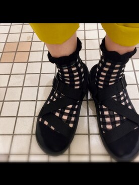 「studio CLIP（スタディオクリップ）の綿麻イージーストレートパンツ（その他パンツ、イエロー系）」を使った、HALさん（レディース・163cm）の夏コーディネート