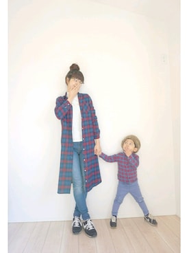 「SEVENDAYS=SUNDAY（セブンデイズサンデイ）のアイテム（ワンピース/ドレス）」を使った、♡momo♡さん（キッズ・90cm）の冬コーディネート