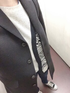 「H&M（エイチ・アンド・エム）のアイテム（カーディガン/ボレロ）」を使った、nさん（レディース・167cm）の冬コーディネート