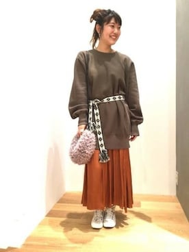 「LAKOLE（ラコレ）のアイテム（チュニック）」を使った、LAKOLE WOMENSさん（レディース・161cm）の秋コーディネート