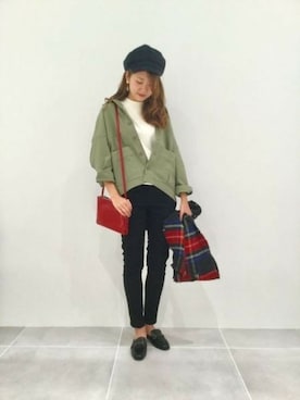「リバーシブル」｜「アイテム（キャスケット）」を使った、LAKOLE WOMENSさん（レディース・159cm）の秋コーディネート