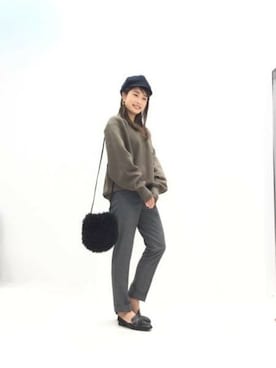 「LAKOLE（ラコレ）のアイテム（チュニック）」を使った、LAKOLE WOMENSさん（レディース・155cm）の秋コーディネート