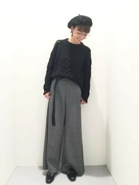 「LAKOLE（ラコレ）のアイテム（ハンチング/ベレー帽）」を使った、LAKOLE WOMENSさん（レディース・160cm）の秋コーディネート