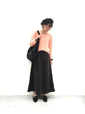 「ふんわり」｜「アイテム（帽子）」を使った、LAKOLE WOMENSさん（レディース・160cm）の秋コーディネート