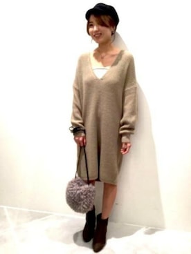 「LAKOLE（ラコレ）のアイテム（キャスケット）」を使った、LAKOLE WOMENSさん（レディース・167cm）の秋コーディネート