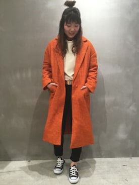 「LAKOLE（ラコレ）のアイテム（チェスターコート）」を使った、LAKOLE WOMENSさん（レディース・161cm）の冬コーディネート