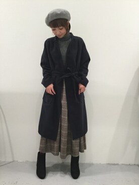 「LAKOLE（ラコレ）のアイテム（ハンチング/ベレー帽）」を使った、LAKOLE WOMENSさん（レディース・160cm）の冬コーディネート