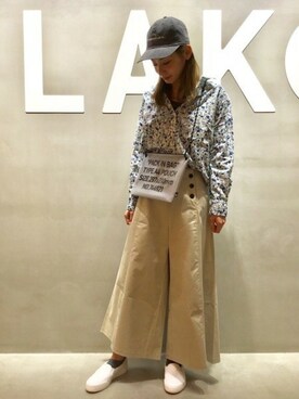 「LAKOLE（ラコレ）のアイテム（スリッポン）」を使った、LAKOLE WOMENSさん（レディース・159cm）の春コーディネート