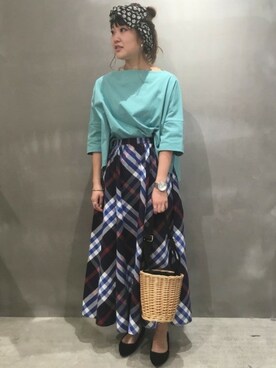 「LAKOLE（ラコレ）のアイテム（かごバッグ）」を使った、LAKOLE WOMENSさん（レディース・161cm）の春コーディネート