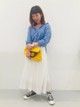 「LAKOLE（ラコレ）のアイテム（かごバッグ）」を使った、LAKOLE WOMENSさん（レディース・161cm）の春コーディネート