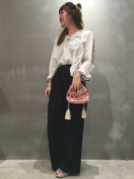 「LAKOLE（ラコレ）のアイテム（チノパンツ）」を使った、LAKOLE WOMENSさん（レディース・161cm）の春コーディネート