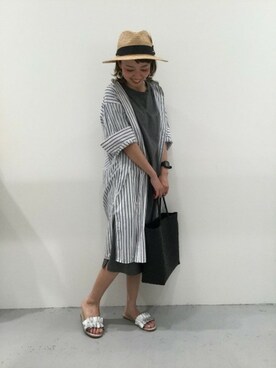 「LAKOLE（ラコレ）のアイテム（シャツワンピース）」を使った、LAKOLE WOMENSさん（レディース・160cm）の春コーディネート