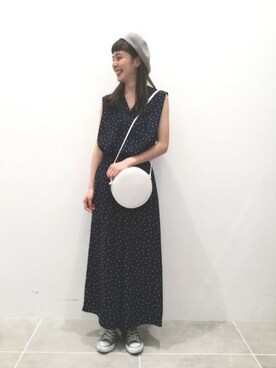 「LAKOLE（ラコレ）のアイテム（ハンチング/ベレー帽）」を使った、LAKOLE WOMENSさん（レディース・165cm）の春コーディネート